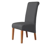 GUYIRT Housse De Chaise pour Chaises De Salle à Manger, De Retour Housse Chaise Protecteur De Chaise XL pour Salon Mariage Hôtel Banquet-Gris foncé 1-4 PIÈCES