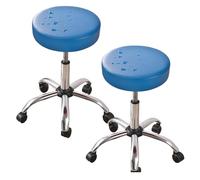 GUYIRT Lot de 2 housses de tabouret de bar rondes imperméables en cuir pour salle à manger, bureau, banquet (bleu)