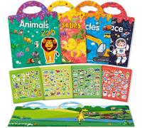 GUYUCOM Wiederverwendbares Stickerbuch Set Kinder Spielzeug ab 2 Jahren