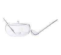 Guzzini 13230000 Bol Couvercle Louche Transparent 22,5 x 32,5 cm & Louche À Punch Party, 33,5 cm
