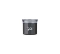 Guzzini - Bocal alimentaire ovale avec inscription «Salt» - Noir charbon - 12,5 x 9,5 x H 12,5 cm - 500 cc - 274103209