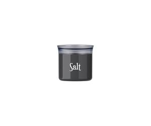 Guzzini - Bocal alimentaire ovale avec inscription «Salt» - Noir charbon - 12,5 x 9,5 x H 12,5 cm - 500 cc - 274103209