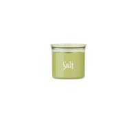 Guzzini - Bocal alimentaire ovale avec inscription «Salt» - Vert avocat - 12,5 x 9,5 x H 12,5 cm - 500 cc - 274103253