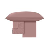GUZZINI Botanical - Parure de Lit avec 1 Drap Housse 130x200 Coton 100% Bio Certifié OekoTex Antiacarien Hypoallergénique Respirant Surmatelas Haut 30 cm, 1 Taie Oreiller 50x80 et 1 Drap Plat 180x280