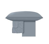 GUZZINI Botanical - Parure de Lit avec 1 Drap Housse 90x200 Coton 100% Bio Certifié OekoTex Antiacarien Hypoallergénique Respirant Surmatelas Haut 30 cm, 1 Taie Oreiller 50x80 et 1 Drap Plat 150x280
