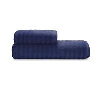 GUZZINI Classic - Serviette de Bain, Lot 2 Serviettes de Bain 100% Coton Certifié OekoTex avec 1 Drap de Bain Visage 60x110 et 1 Petit pour Bidet 40x60 Doux, Absorbant, Durable, Résistant aux Lavages