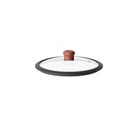 Guzzini - Cook&Color, Couvercle en Verre Bombé Ø20 cm pour Casseroles, Poêles, Sauteuses, Faitouts - Rouge Brique - 096874171