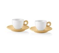 Guzzini - EVERYDAY 081700211 Set de 2 tasses à café avec soucoupe - Jaune moutarde
