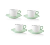 Guzzini - EVERYDAY 081701243 Lot de 4 tasses à café avec soucoupe - Vert mauve