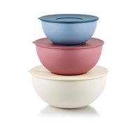 Guzzini - Everywhere Bio, Lot de 3 récipients saladiers avec couvercles - 29268652 - Multicolour, 28,8x28,8xh13,9-2000, 3500, 5000 cc - 29268652
