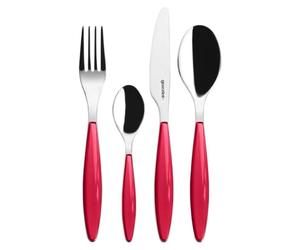 GUZZINI Feeling Set de couverts 24 pièces rouge transparent