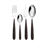 Guzzini - JUST Ménagère 24 pieces, en acier inoxydable - marron expresso - 122900250, Esprsso