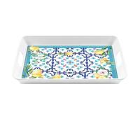 Guzzini - Plateau rectangulaire avec poignées en mélamine, Couleurs variées, Flower&Lemon'