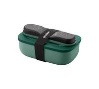Guzzini - Store&Go, set de boîte à lunch avec couverts de voyage - Vert foncé, 20 × 12 × H 7 cm - 900 ml - 171155172