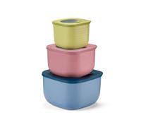 Guzzini - Store & More Bio Lot de 3 récipients hermétiques hauts pour réfrigérateur/congélateur/micro-ondes - Multicolore, 19,5 x 19,5 x H 12,3 cm | 750/1550/2800 cc - 17073852