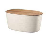 Guzzini Boîte à pain Tierra – planche-couvercle en bambou – Blanc – 39,2×23,2×19 cm – 10 L