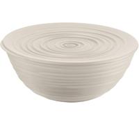 Guzzini - Tierra, Récipient L avec Couvercle en Plastique Recy ol - Gris Tourterelle, Ø 25xh10,8 cm | 3100ml - 175002158 (Lot de 6)