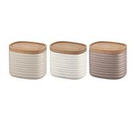 Guzzini - Tierra, Set de 3 pots avec couvercle en plastique recyclé - Multicolore, 12.3 x 9.4 x h11cm | 500 cc - 18180252
