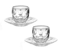 Guzzini Venice Lot de 2 tasses à café expresso en verre avec soucoupe en plastique 110 ml