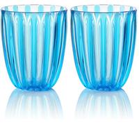 Guzzini - Verre Bas Dolcevita, Bio-Based Plastic, Turquoise, 8,5x8,5xh10 (Lot de 2)