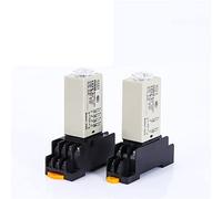 GVBAEPIEO Bouton Rotatif de Retard Mise sous Tension 5S/10S/30S/60S/3M/5M/10M/30M, minuterie, Relais synchronisation, DC12V 24V H3Y-2 avec Prise Base(5M)