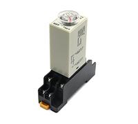 GVBAEPIEO Bouton Rotatif de Retard Mise sous Tension, ca 110V 220V 380V DPDT 5s 10S 30S 60S 3M 5M 10M 30M, minuterie Relais temporisé H3Y-2 avec Prise Base(Voltage AC 380v,0-3 Seconds)