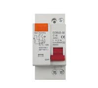 GVBAEPIEO Disjoncteur de Fuite DZ30LE DZ47LE EPNL 230V 1P + N avec Protection Contre Les Courts-Circuits, disjoncteur Miniature 6-63A(25 V)