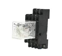 GVBAEPIEO Relais MY4J AC110V Bobine 5A 240V AC 28V DC 35mm Relais de Puissance sur Rail DIN 14 Broches avec Prise