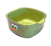 Gvblkq Passoire avec bol, passoire à bol - Panier à laver les légumes 2 en 1 - Multifonctionnel - Bac de vidange à double couche pour le nettoyage de la salade de pâtes, baies