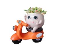 Gvblkq Pot de Fleurs en résine | Pot de créatif | Jardinière de Moto, Petit Pot de Bureau, Ornement de Verte, Pots de de Moto, Pots de résine Mignons, Pots de Fleurs de Bureau,