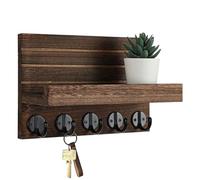 Gvblkq pour mur, trieur de courrier rustique avec étagère, organiseur mural en bois pour entrée ou couloir, décoration de ferme peu encombrante, 24 x 17 x 10 cm