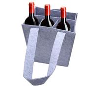 Gvblkq Sac de transport en feutre pour 6 bouteilles de liqueur, robuste et portable, en feutre souple, poignées faciles à transporter, pour mariages, voyages, pique-niques, 25 x 18 x 16 cm, Gris clair
