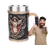 Gvblkq Tasse à bière en forme de crâne, réutilisable, en acier inoxydable, 500 ml, décoration esthétique, matériau de qualité supérieure, pour anniversaire, Noël, Thanksgiving, idées cadeaux