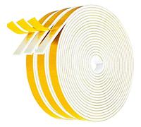 Gvolatee Joint Porte Isolation, Bande de Joint d'Étanchéité en Caoutchouc 6mm(L) X 3mm(H), Mousse Adhesive, Calfeutrage Fenetre pour Preuve de Collision, Anti-Froid, Antichoc (5M X 3 Rouleaux)