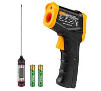 Gvolatee Thermomètre Infrarouge Numérique, -50°C-600°C Thermometre Cuisine | Thermometre Laser Emissivité Réglable, Pistolet Temperature Laser Sans Contact, pour Cuisine/Pizza/Industrie/Réparation