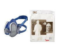 GVS Masque Elipse SPR501 avec filtres P3, M/L & Combinaison de protection 3M™ 4500 blanc, taille L