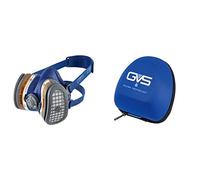 GVS SPR503 Masque Elipse avec filtres A1P3 pour gaz organiques et poussières, M/L & SPM001 Elipse P3 Housse de transport pour masque anti-poussière (support de ceinture), taille unique, bleu