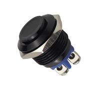 GVSS 1 Pièce Boutons Poussoirs 220V Momentanés 16mm, Interrupteur Poussoir Rond en Métal Étanche,Bouton de Démarrage Rond Auto Réinitialisation,Commutateurs à Boutons Poussoirs Momentanés,Noir