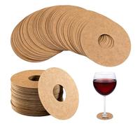 GVSS 100 Pièces Marque-Verres en Papier Kraft 50 x 15 mm, Étiquettes pour Verres à Vin et Cocktails,Marqueurs d'Identification Ronds pour Mariages,Fêtes et Bars