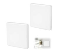 GVSS 2 Pièces Plaques Murales Vierges 8,6 x 8,6 cm en Blanc, Cache Prise Électrique Murale pour Prises et Interrupteurs Inutilisés,Design Double Face,Idéal pour Rénovation et Décoration Intérieure