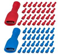 GVSS 60 Pièces Cosses Electriques a Sertir 6,3 x 0,8 mm Bleu pour 1.5-2.5mm² (16-14 AWG),6,3 x 0,8 mm Rouge pour 0,5-1,5 mm² (22-16 AWG),Cosse à Sertir,Cosses Electriques Isolée a Sertir
