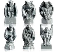 GW Box Lot de 6 mini figurines de gargouilles maléfiques pour Halloween, accessoires et décoration d'intérieur