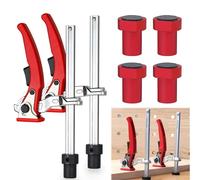 GWAEPU Lot de 6 supports bas : 2 colliers de serrage de 20 mm et 4 crochets d'établi en acier au chrome vanadium, pince à serrage rapide 160 x 60 mm pour le travail du bois, table MFT et établi (rouge