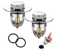GWAWG 2 PCS Bouchon Lavabo Salle de Bain Bouchon Baignoire Universel Bouchons D'évier Pop Up avec Noyau Rebondissant pour Trou D'évacuation 34-40mm Cuisine Bain Lavabo