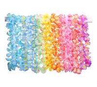 GWHOLE Colliers Hawaïens Fleurs Tissu Doux 10 Couleurs Vibrantes 20 Pièces
