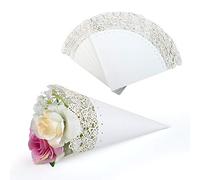 GWHOLE Lot de 100 cônes de pétales de fleurs pour fête de mariage, blanc
