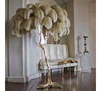GWWBD Lampadaire, Lampadaire Moderne De Luxe En Plumes D'autruche Véritable Led Moderne En Résine De Plumes, Lampe Sur Pied Pour Salon, Décoration D'intérieur, 110 Cm X 170 C