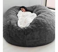 GWWBD Pouf en Fausse Fourrure, Fauteuil Poire Luxueux Géant De 5/6/7 Pieds pour Adultes, Fauteuil Poire Ultra Doux (sans Remplissage)(Size:6FT 150X75cm,Color:J)