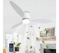 GWYAJTU 100cm Grand Ventilateur Plafond Avec Lumiere Et Télécommande Lustre Ventilateur De Plafond DC Réversible LED Silencieux Plafonnier Ventilateur Trois Couleurs Pour Salon Chambre-B||42in