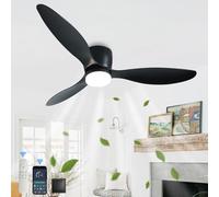 GWYAJTU 100cm Grand Ventilateur Plafond Avec Lumiere Et Télécommande Lustre Ventilateur De Plafond DC Réversible LED Silencieux Plafonnier Ventilateur Trois Couleurs Pour Salon Chambre-A||42in